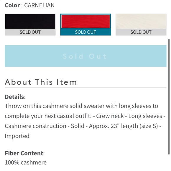 Theory Fantina bright red cashmere crew neck sweater, size small - Picture 5 of 5